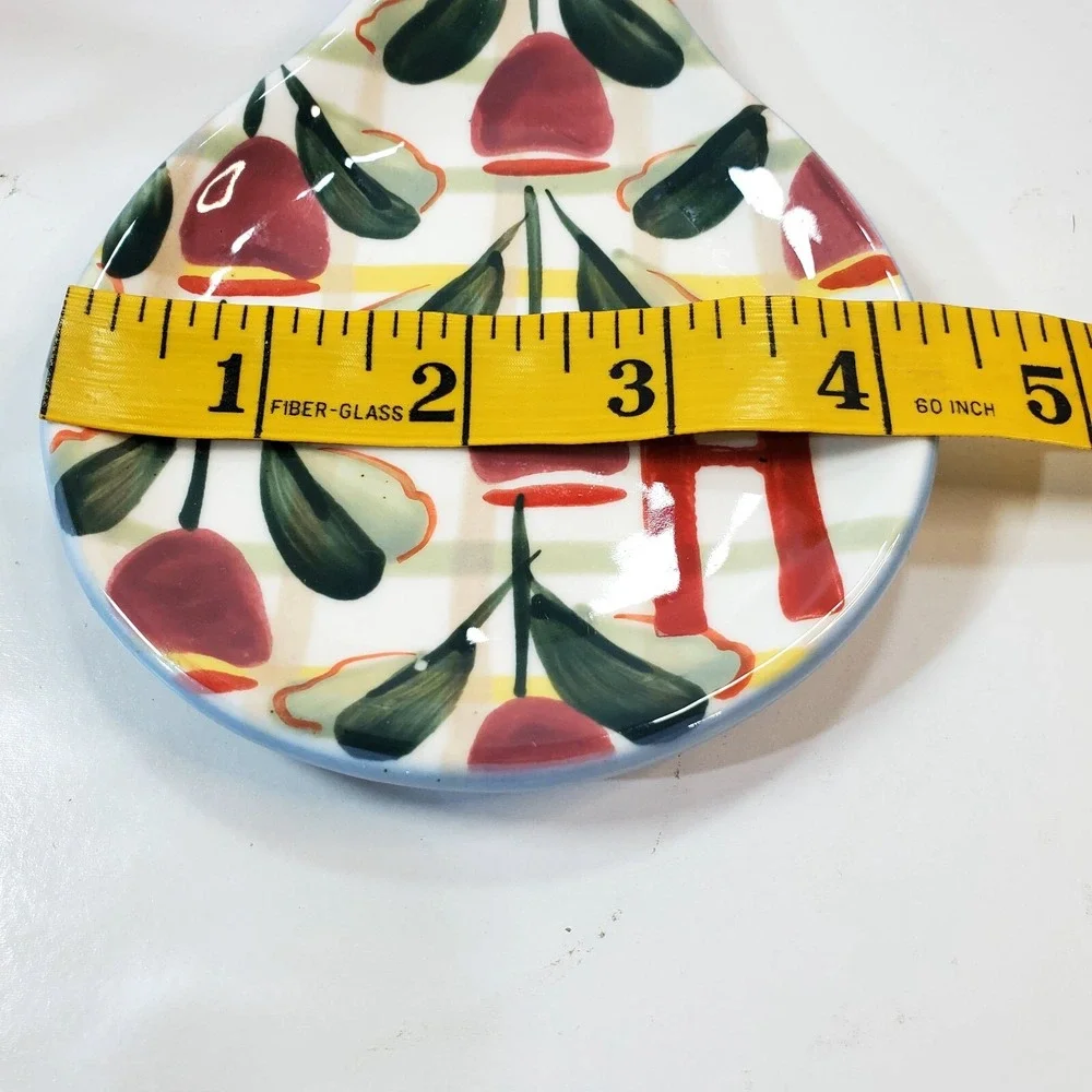 ANTHROPOLOGIE Tivoli Monogram Ceramic Spoon Rest Letter H Floral Garden